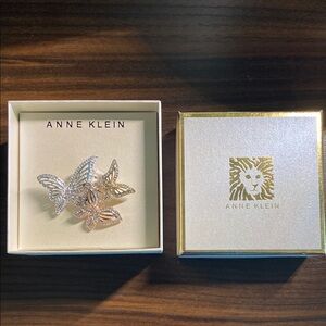 Anne Klein Silver, Rose Gold, and Gold Butterfly Pin